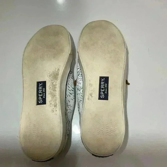 Sperry Top Sider STS95229 white Blue canvas sneakers Women’s size 10 - Picture 4 of 8